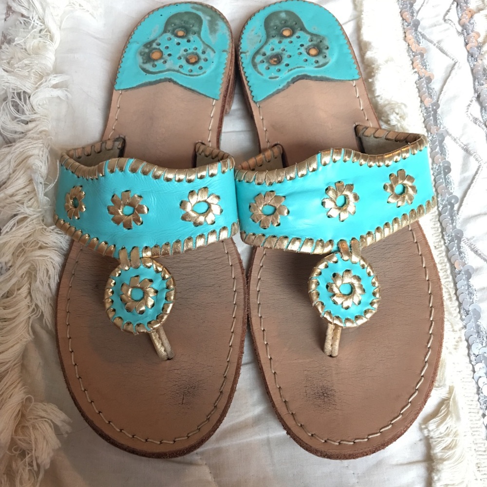 Jack Rogers — Teal and Gold